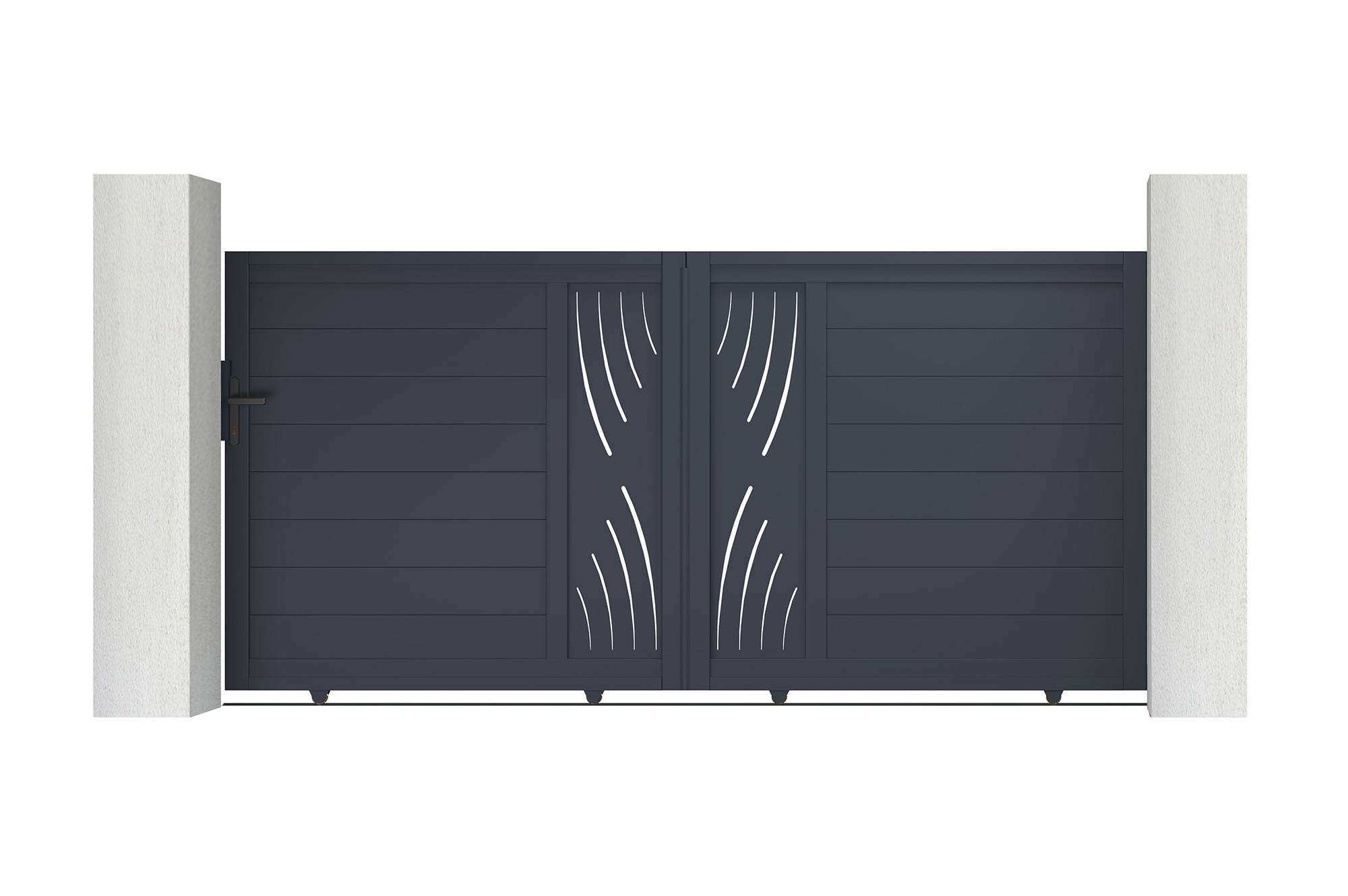 Casanoov Portail coulissant 3 m VELETA H.140 cm aluminium gris - Image 1