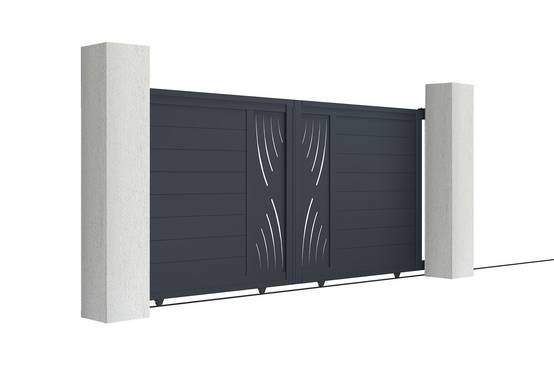 Casanoov Portail coulissant 3 m VELETA H.140 cm aluminium gris - Image 3