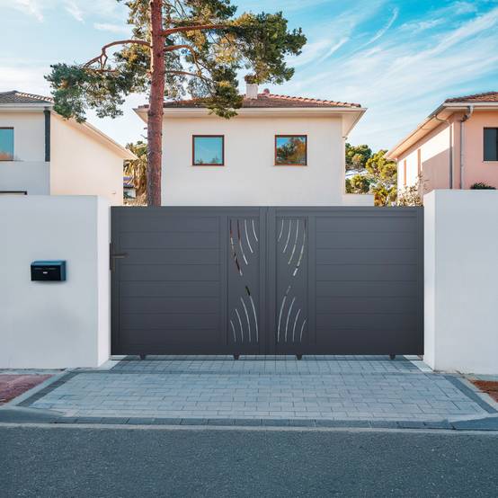 Casanoov Portail coulissant 3 m VELETA H.140 cm aluminium gris - Image 4