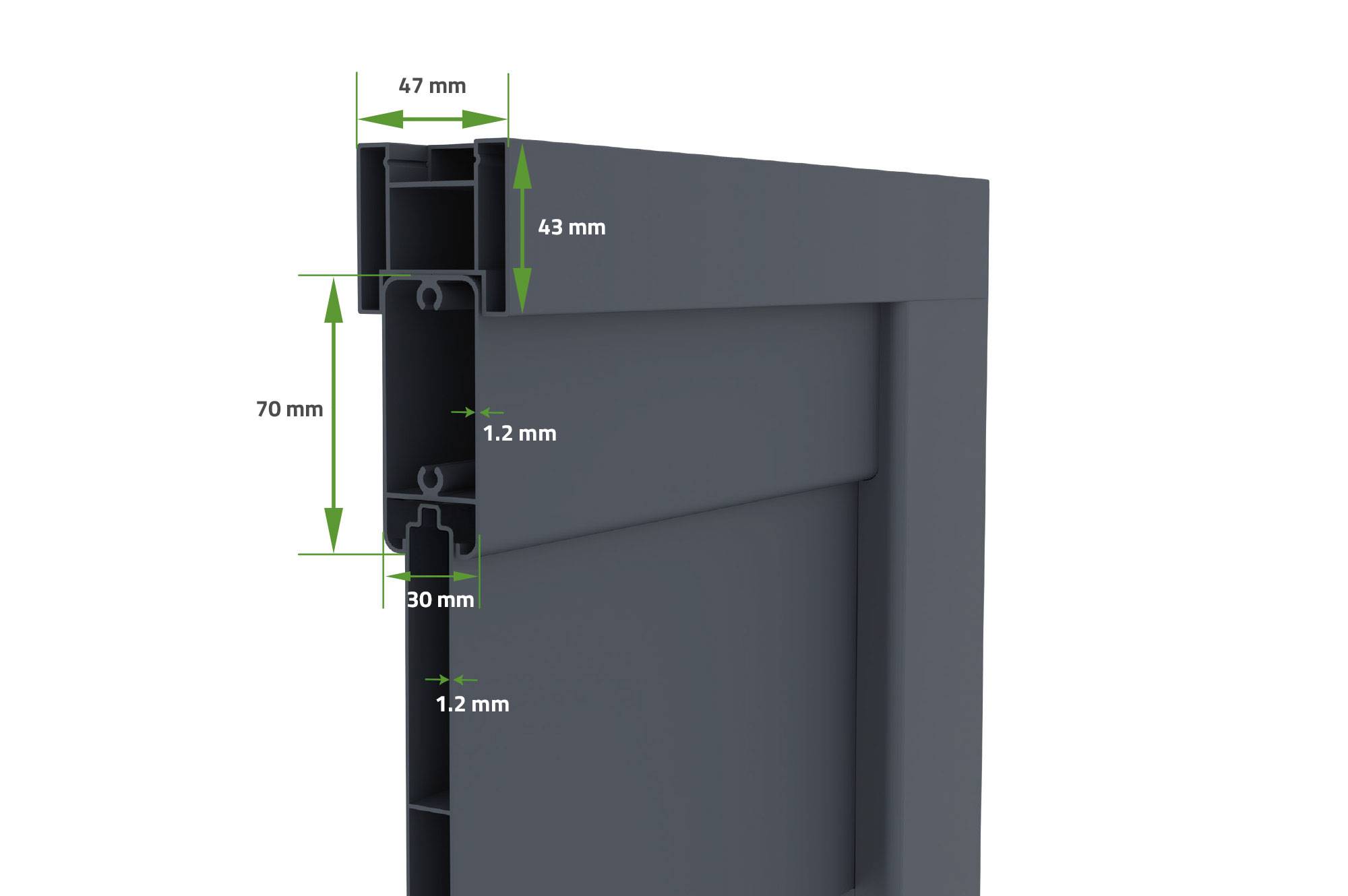 Casanoov Portail coulissant 3 m VELETA H.140 cm aluminium gris - Image 5