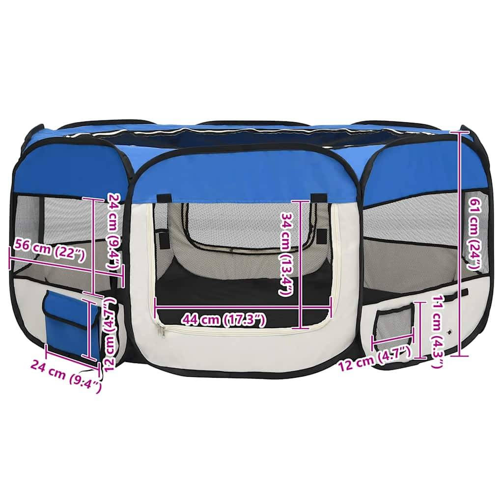 Vidaxl - Parc pliable pour chien avec sac de transport Bleu 145x145x61cm vidaXL 171016 - Image 3