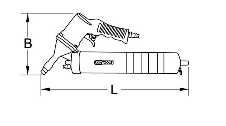 Pistolet à graisse pneumatique KS TOOLS 400 ml - 515.3900 - Imagen 2