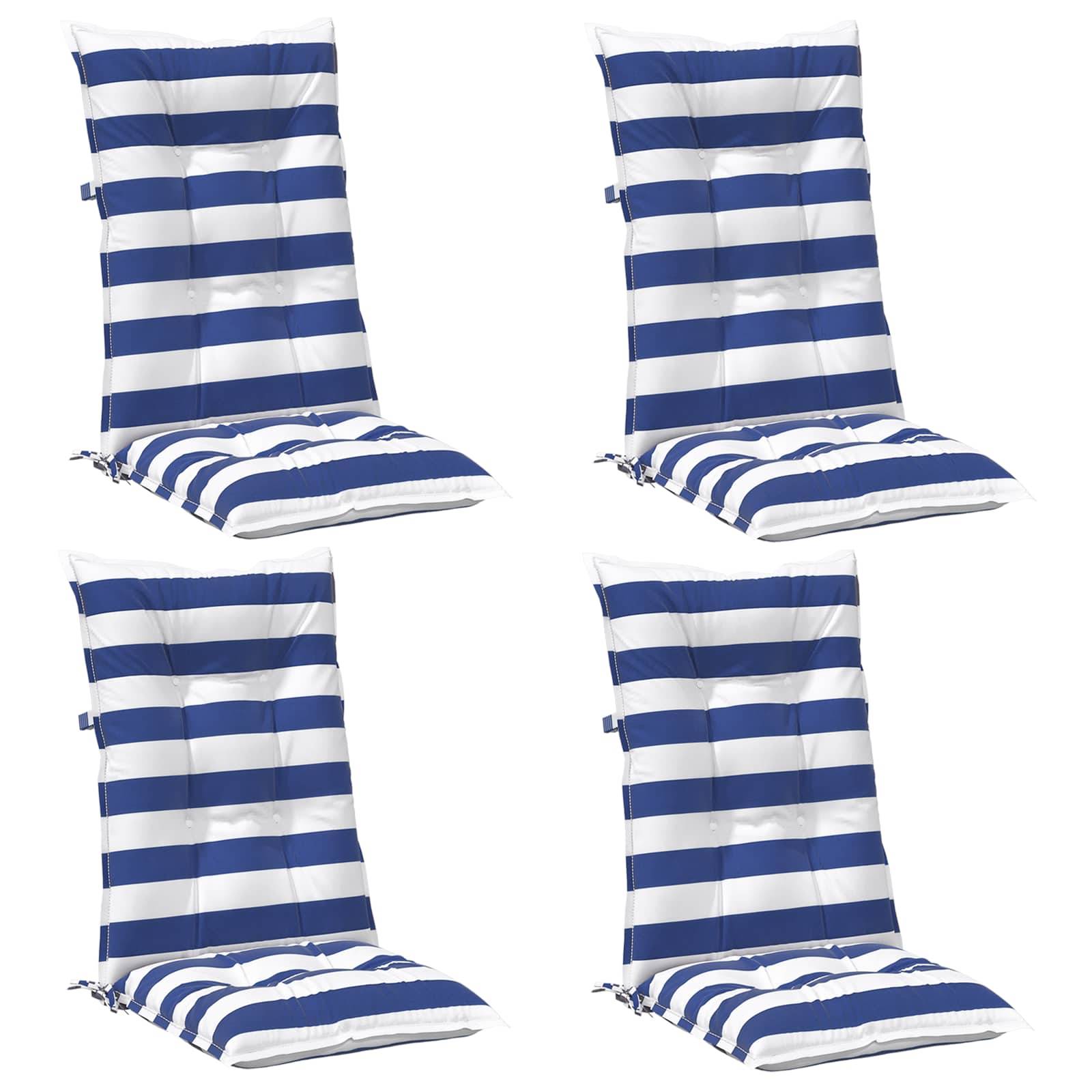 Coussins d'extérieur tissu bleu et blanc 120 x 50 x 7 cm, poids:6.9kg - PANGIVO - Image 2