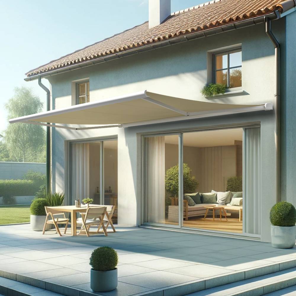 Intersun - Store banne coffre HEVOA 5,00x3,50 M (Manuelle - Blanc - Ecru) - INTERSUN - Imagen 2