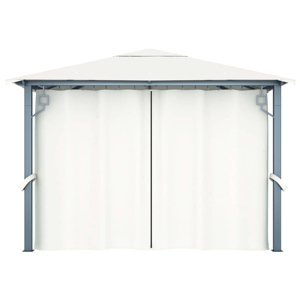 Tonnelle Aluminium Acier avec Rideaux et Moustiquaires Anti-UV pour Jardin Crème 3x3 m – ComfortXL Outdoor Living - Image 5