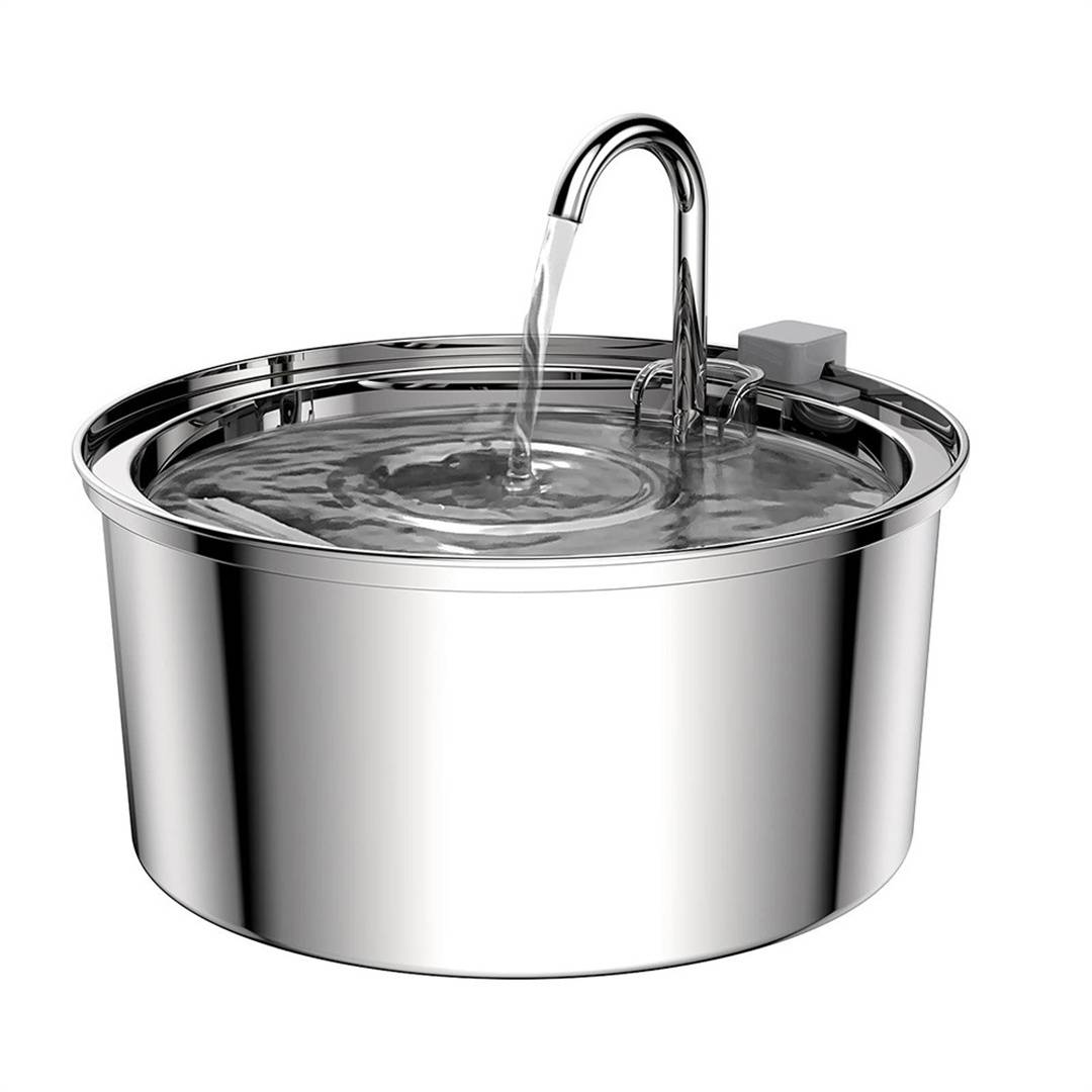 Fontaine à eau automatique pour chat 3,2 L, acier inoxydable  MCBOSON - Image 1
