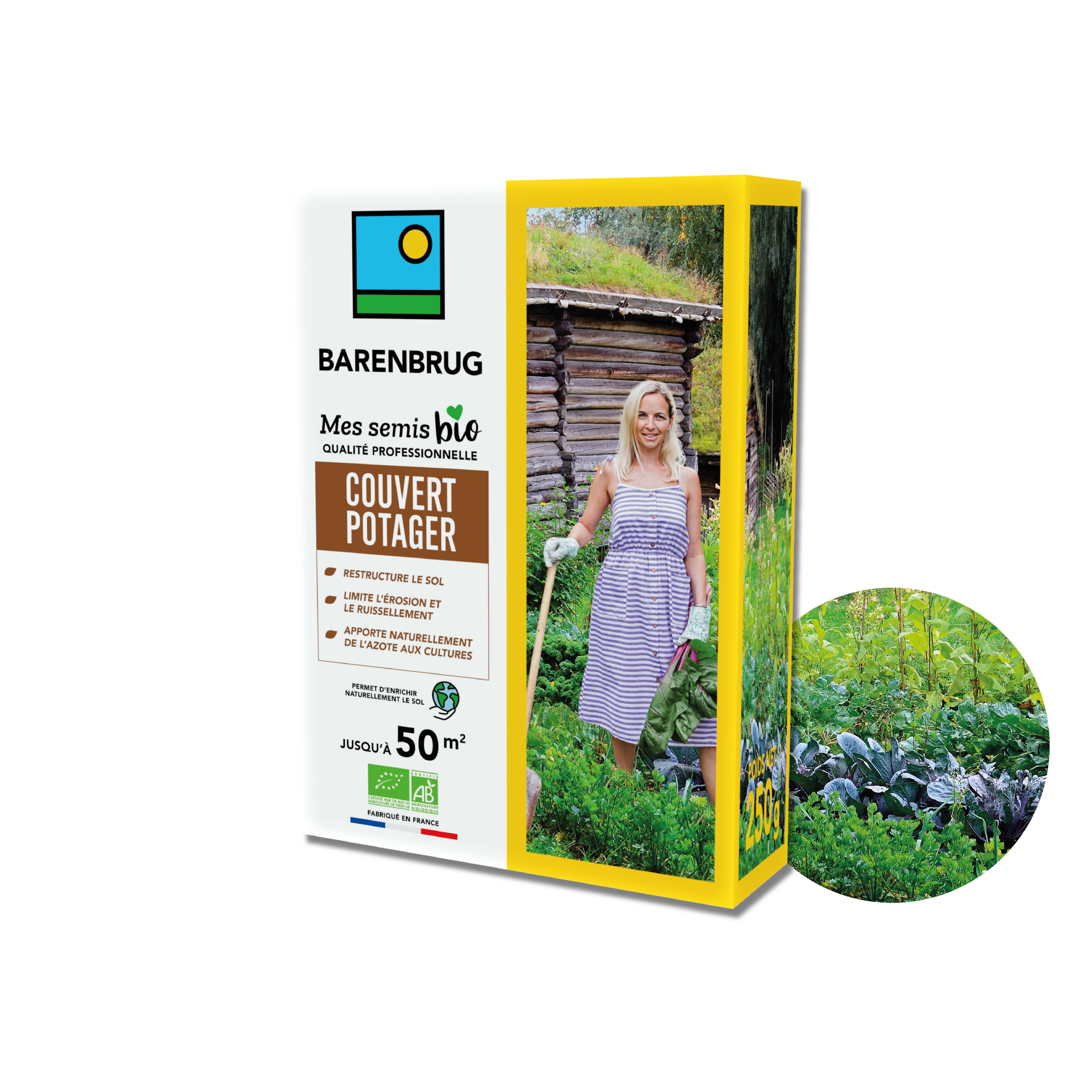 Barenbrug - Couvert potager - Restructure le Sol - Limite l'Érosion et le Ruissellement - Apporte Naturellement de l'Azote aux Cultures - 250G - BARENBRUG