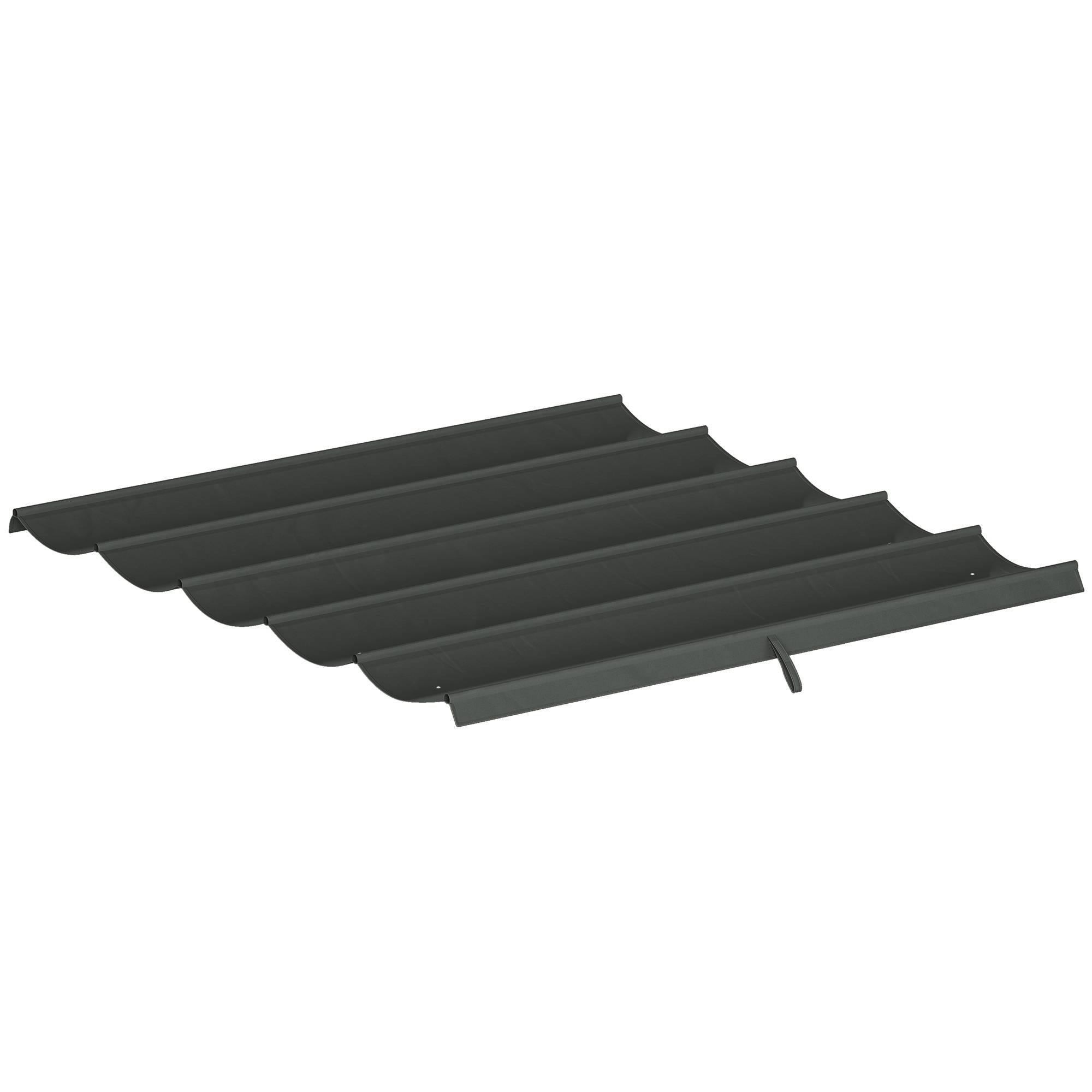 Couverture toit rétractable 2,5x2,55 m pergola 3x3, toile rechange 10 trous, gris foncé
