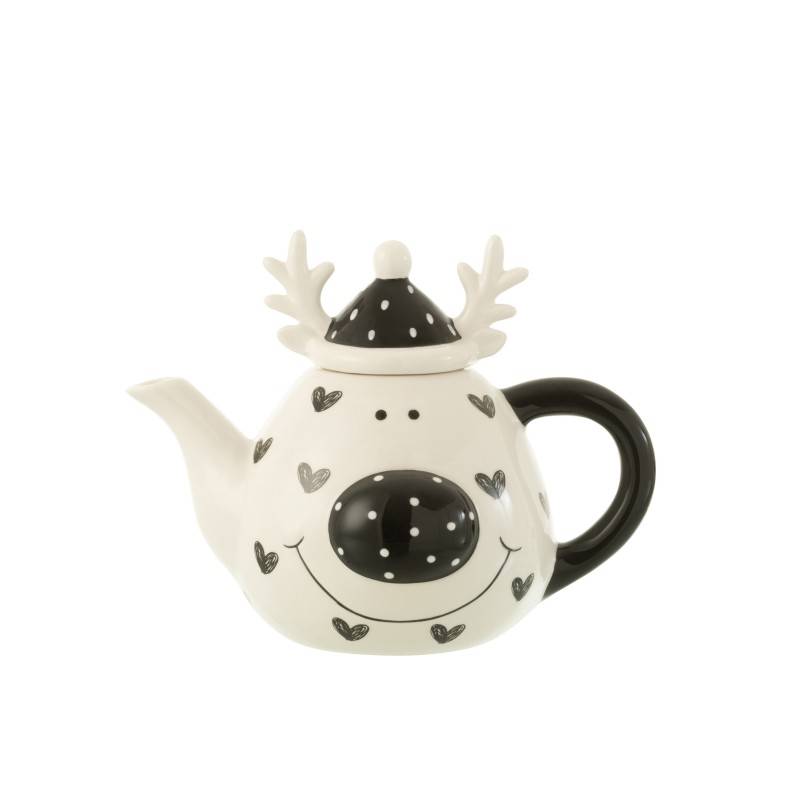 Théière de Noël en porcelaine multicouleur 21x13x16.3 cm - J-Line