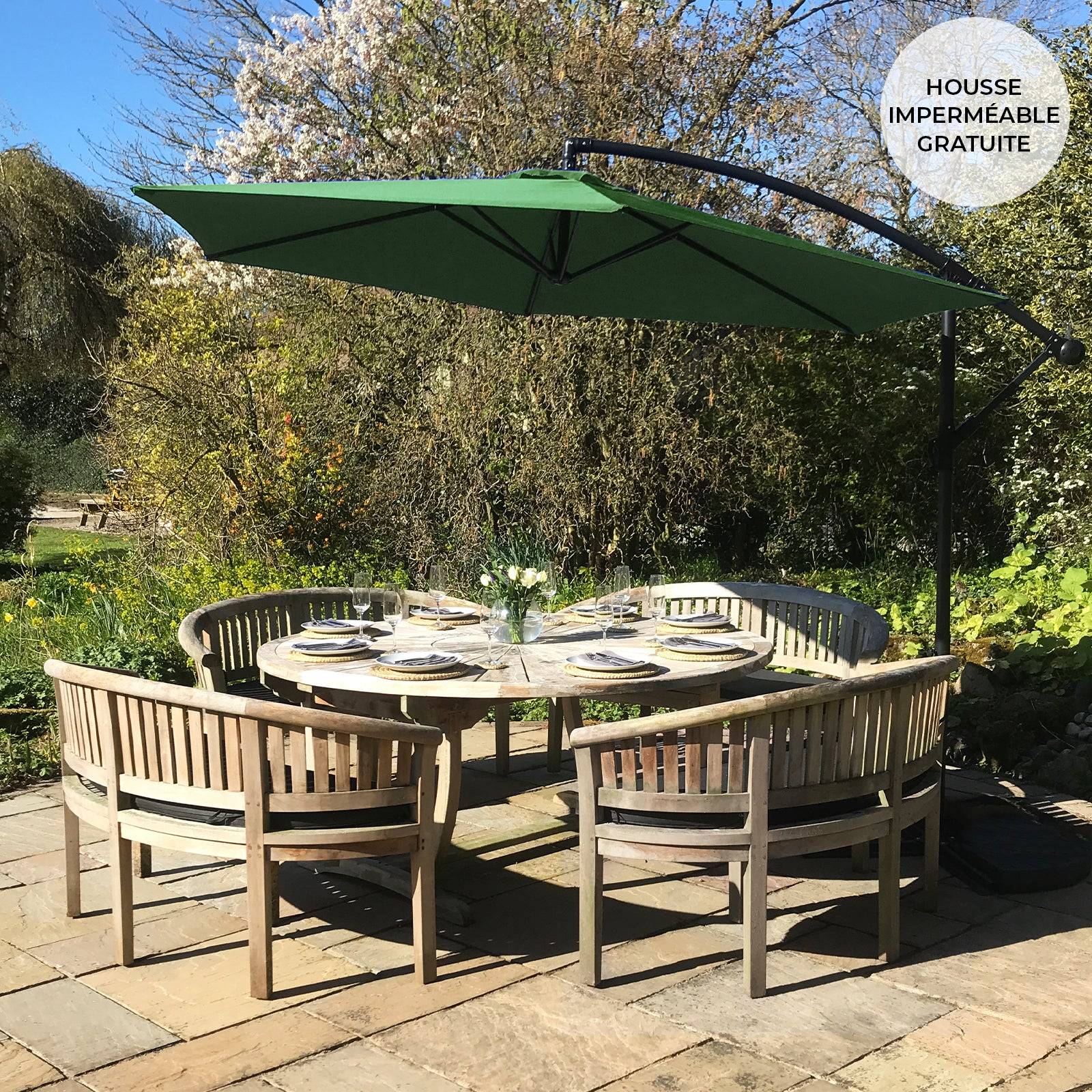 Monstershop - Parasol Cantilever Vert 3m x 3m x 2.5m - Imagen 2
