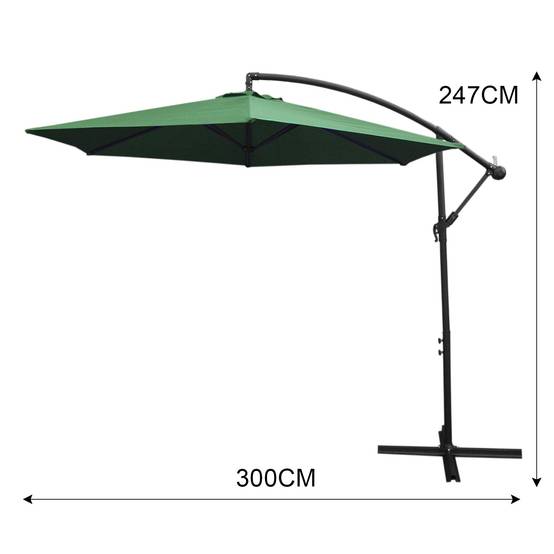 Monstershop - Parasol Cantilever Vert 3m x 3m x 2.5m - Imagen 5