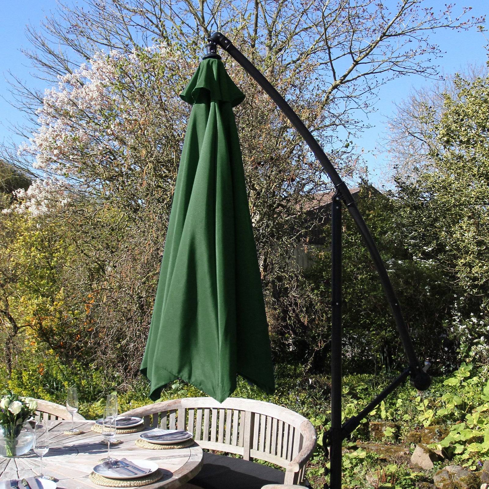 Monstershop - Parasol Cantilever Vert 3m x 3m x 2.5m - Imagen 3