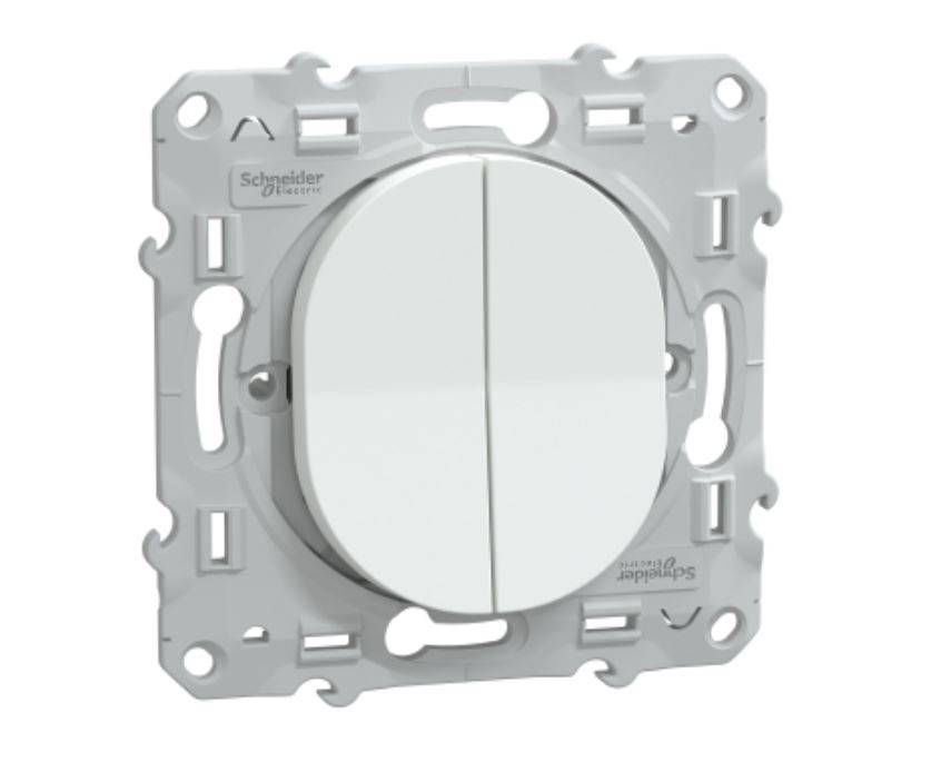 Schneider Electric - Mécanisme combiné va et vient et poussoir OVALIS 10 AX blanc - SCHNEIDER ELECTRIC - S320285