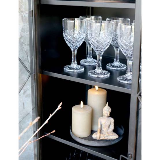 Chemin De Campagne - Armoire vitrine sur roues en fer forgé noir antique 76 x 35.5 x 160 cm Chemin de campagne - Imagen 3