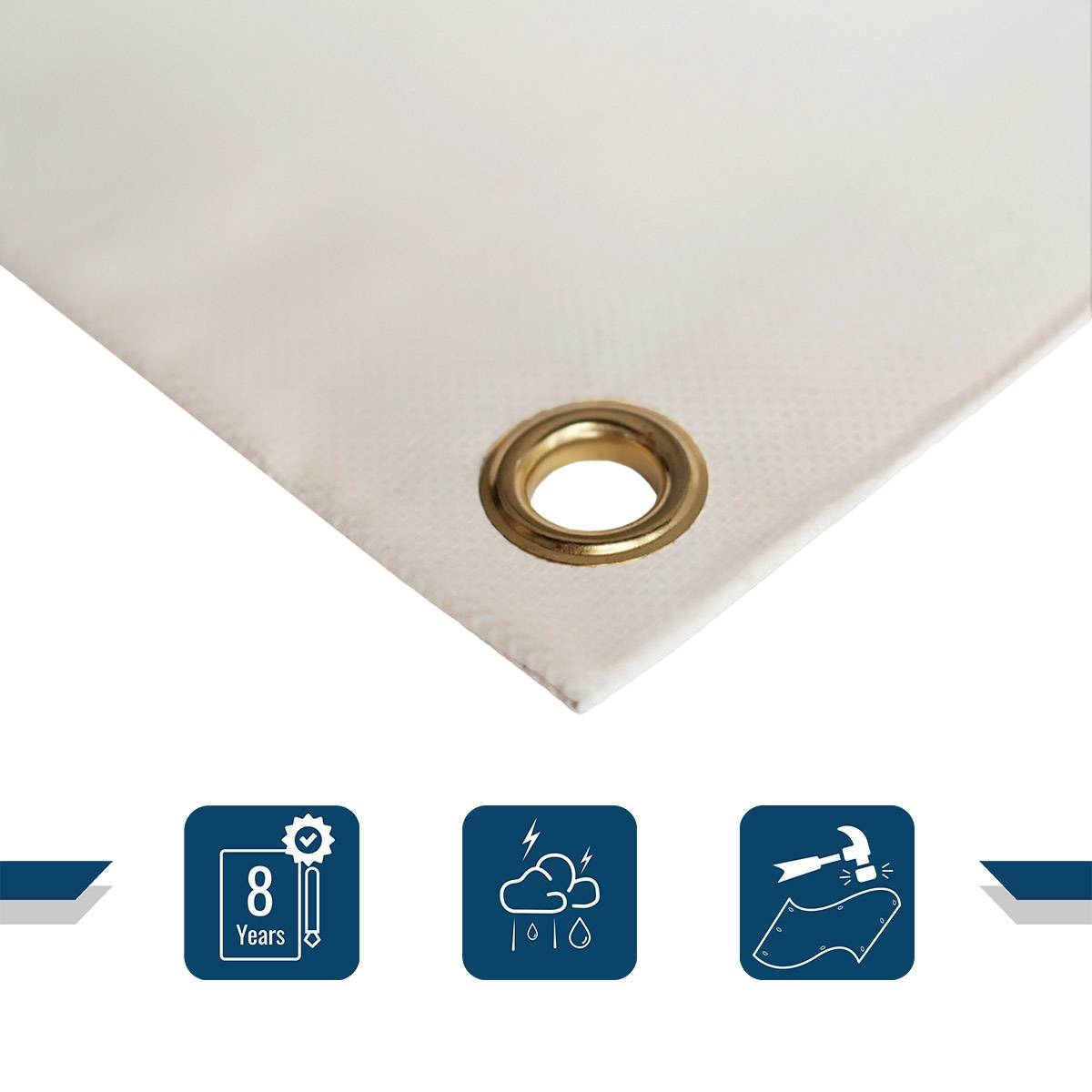 Tecplast - Bâche de Chantier 4x6 m LP640CH Blanc Crème - Garantie 8 ans - Bâche de protection étanche en PVC pour Travaux TECPLAST - Imagen 3