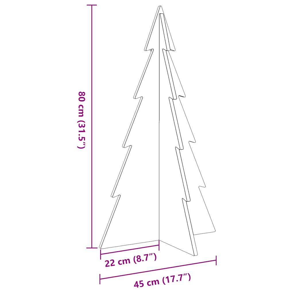 Sapin de Noël en Bois Pin Massif Décoration Rustique Intérieur Brun 80 cm – ComfortXL Outdoor Living - Image 8