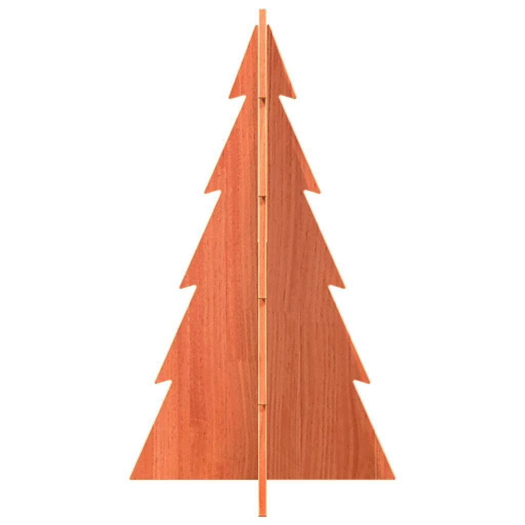 Sapin de Noël en Bois Pin Massif Décoration Rustique Intérieur Brun 80 cm – ComfortXL Outdoor Living - Image 4