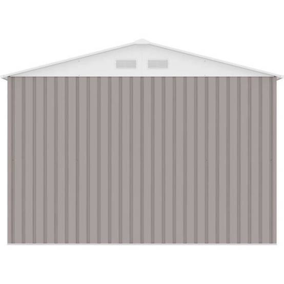 Sans Marque - Abri de jardin en métal 8,84 m² - 277 x 319 x 202 cm - URANUS - Kit d'ancrage inclus, 2 portes coulissantes - Taupe - Image 6