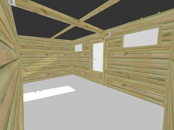 ABRI DE JARDIN bois autoclave 27mm - 4,34x2,64m / 11m2 - Bac acier - Abri Français - Image 5
