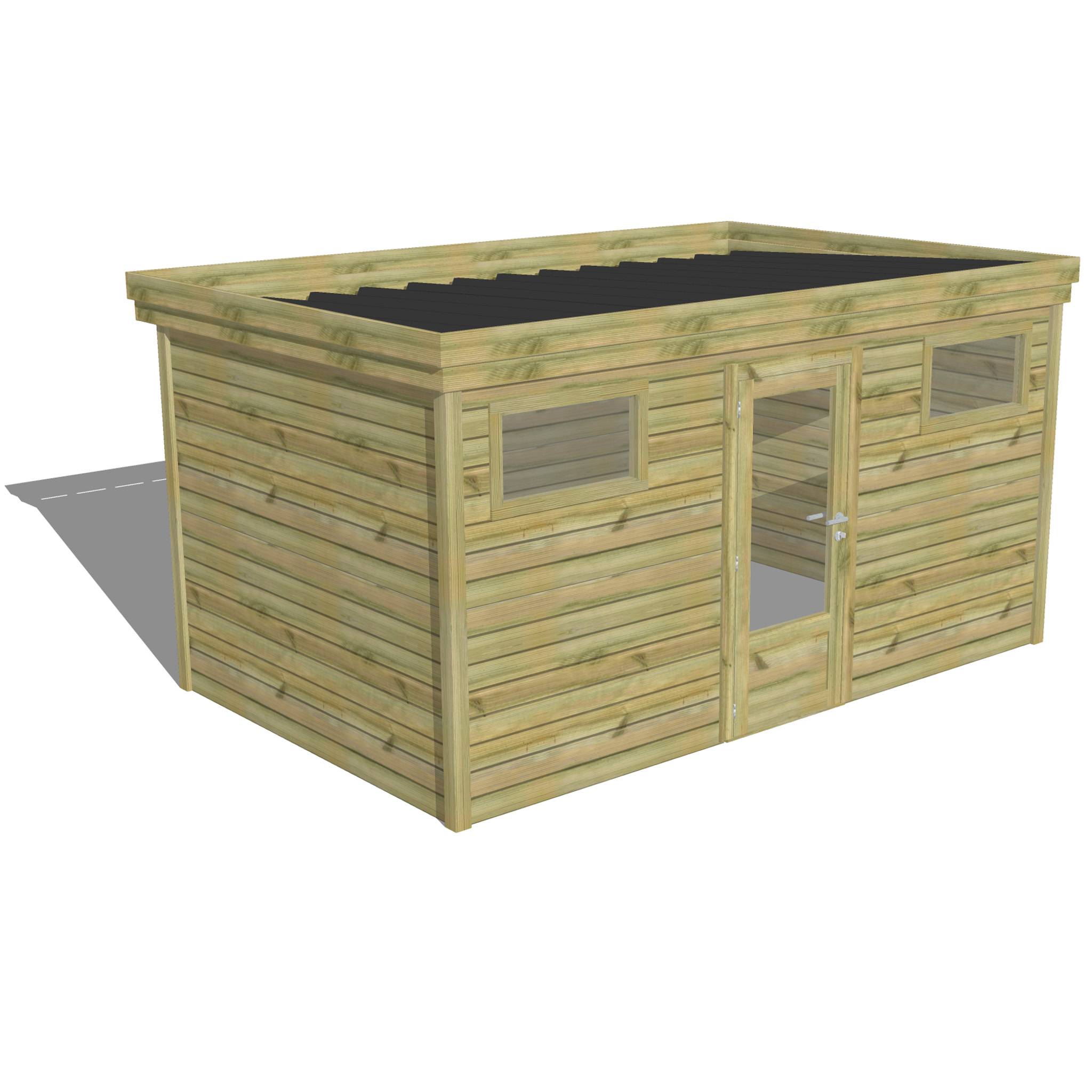 ABRI DE JARDIN bois  autoclave 27mm - 4,34x2,64m / 11m2 - Bac acier - Abri Français - Image 1