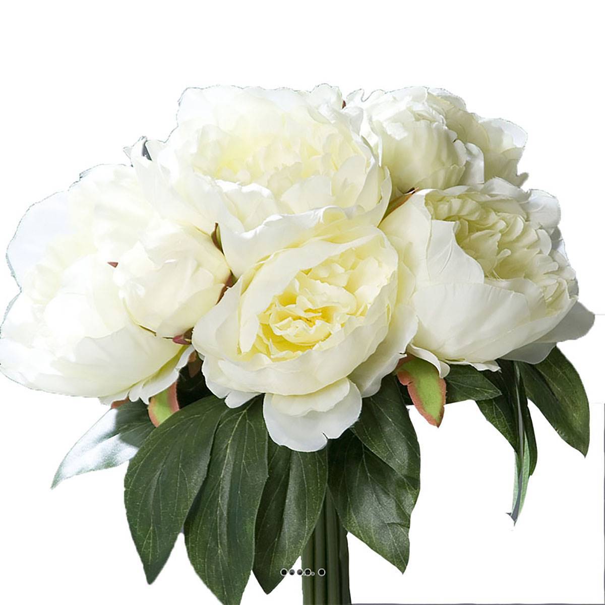 Artificielles - Bouquet de Pivoines artificielles crème 7 têtes Diametre 35 cm - couleur: Crème - Imagen 1
