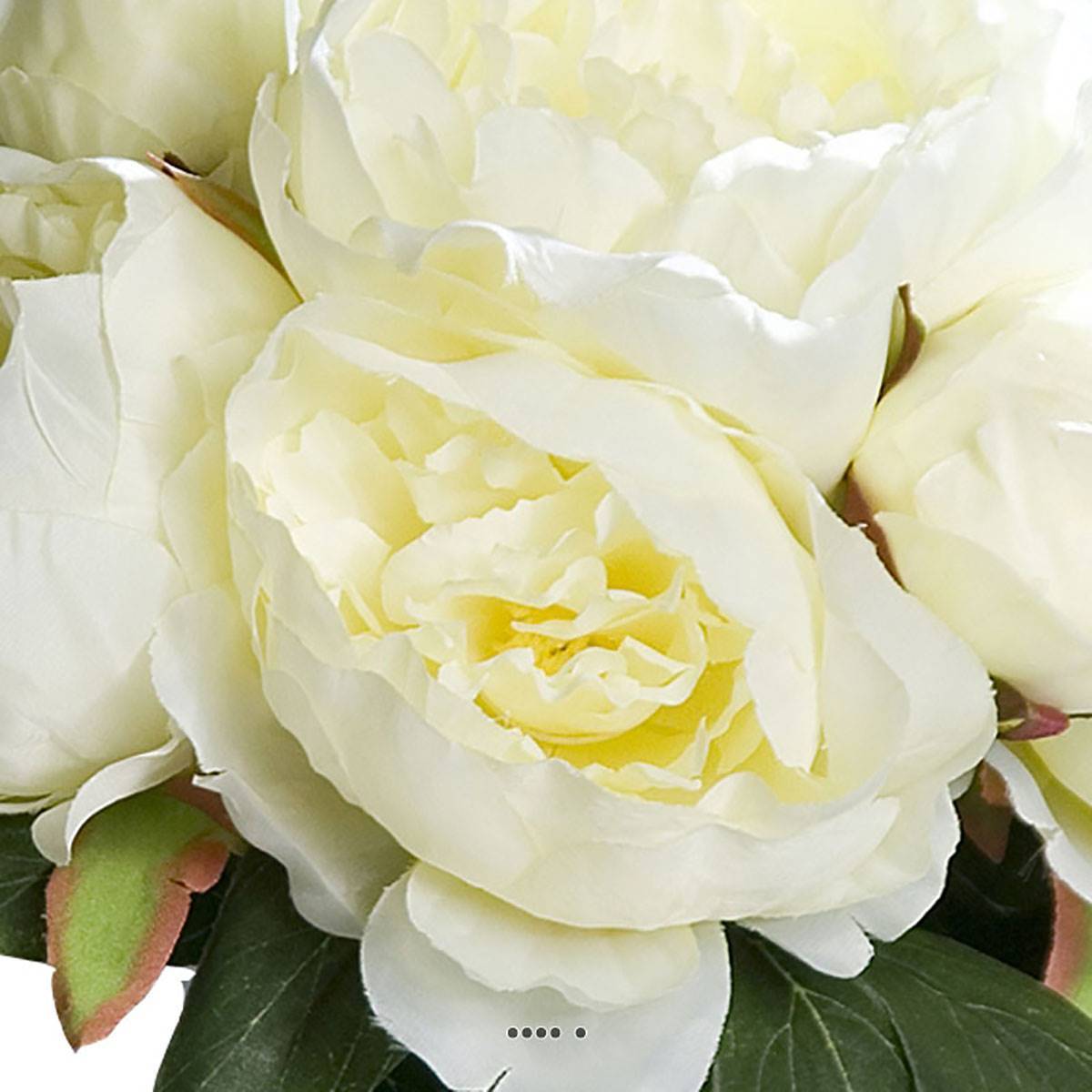 Artificielles - Bouquet de Pivoines artificielles crème 7 têtes Diametre 35 cm - couleur: Crème - Imagen 3