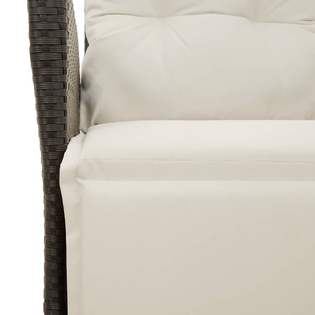 Chaise de jardin inclinable - Chaise d'extérieur - Fauteuil d'extérieur et repose-pied noir résine tressée - MEUBLE PRO - Image 9