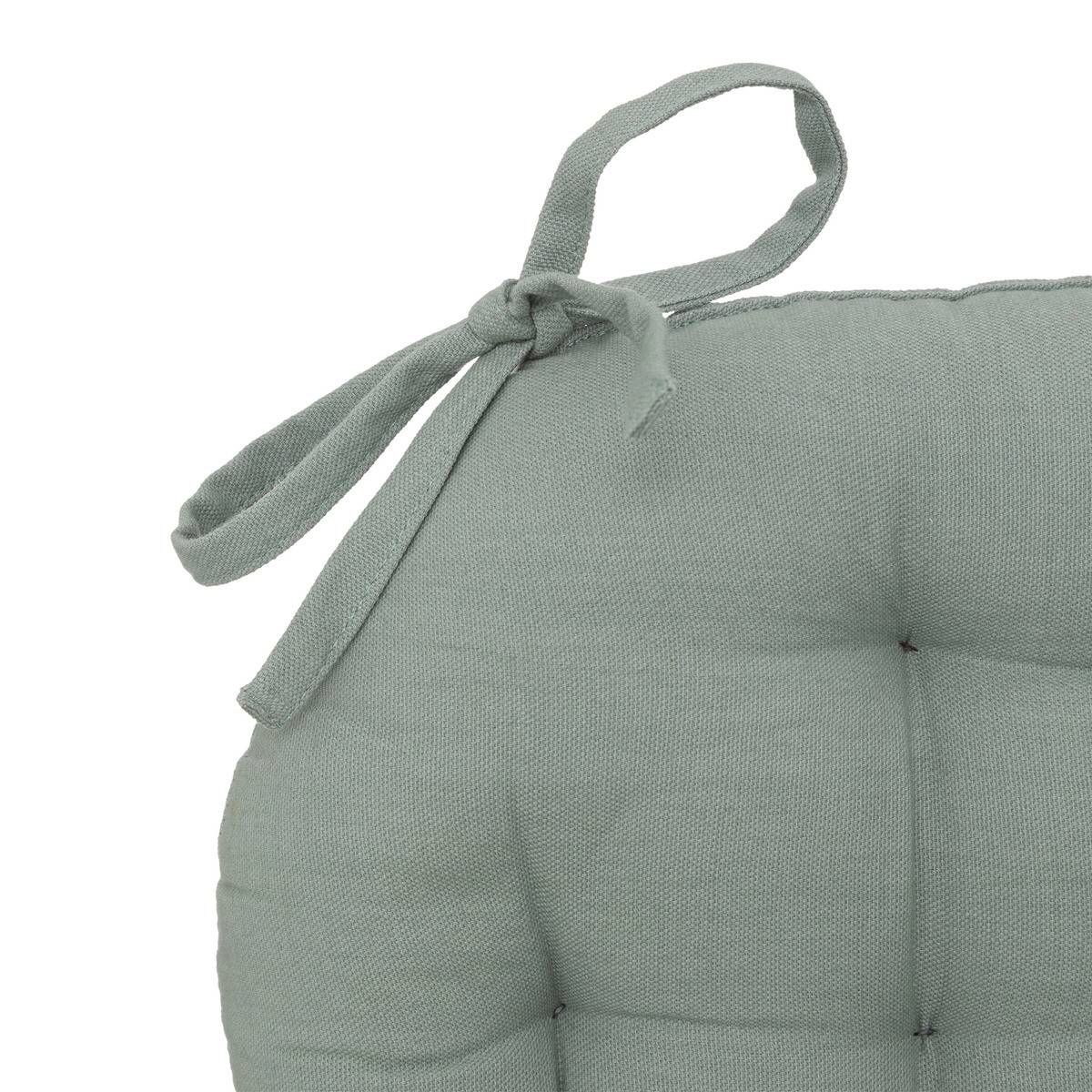 Lot de 2 Galettes de chaise en Coton Vert Céladon D 38 cm - Imagen 2
