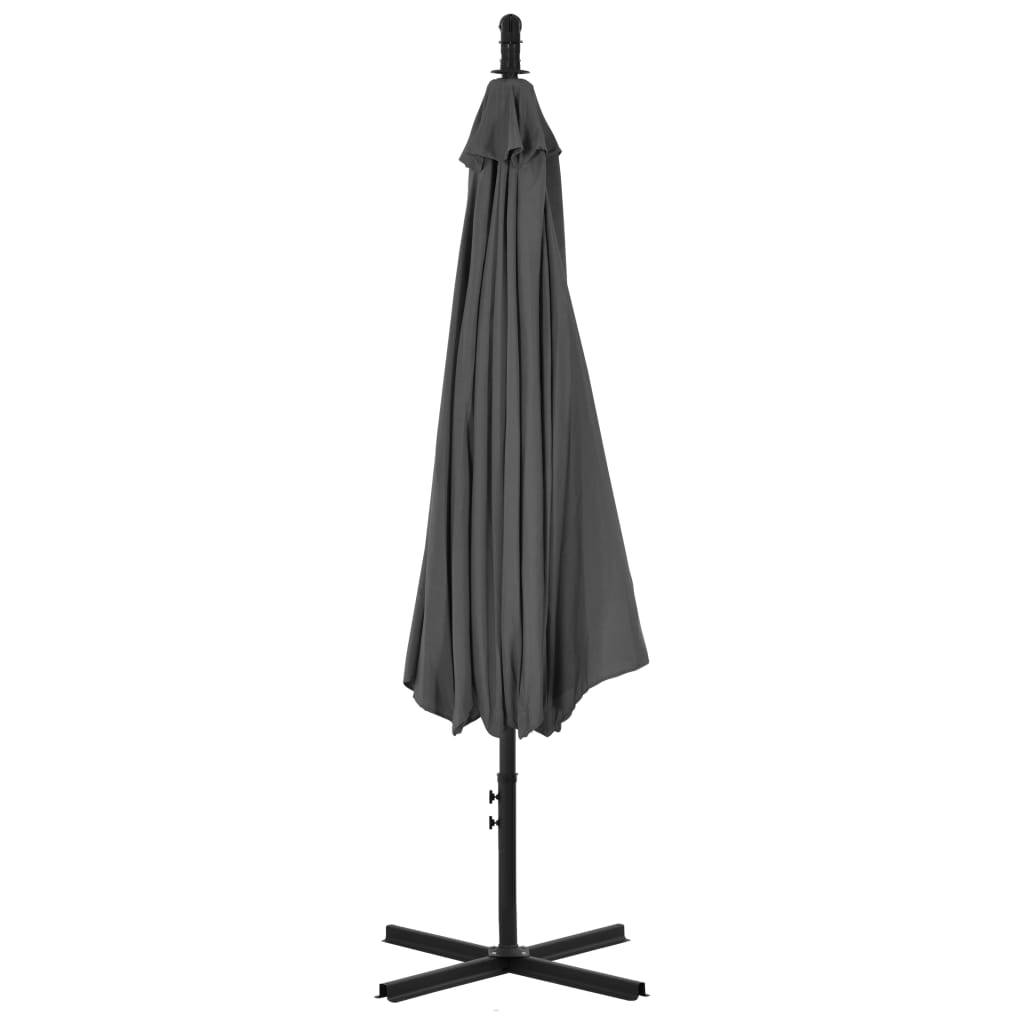 Helloshop26 - Parasol meuble de jardin en porte-à-faux avec poteau acier 300 cm anthracite - Imagen 4