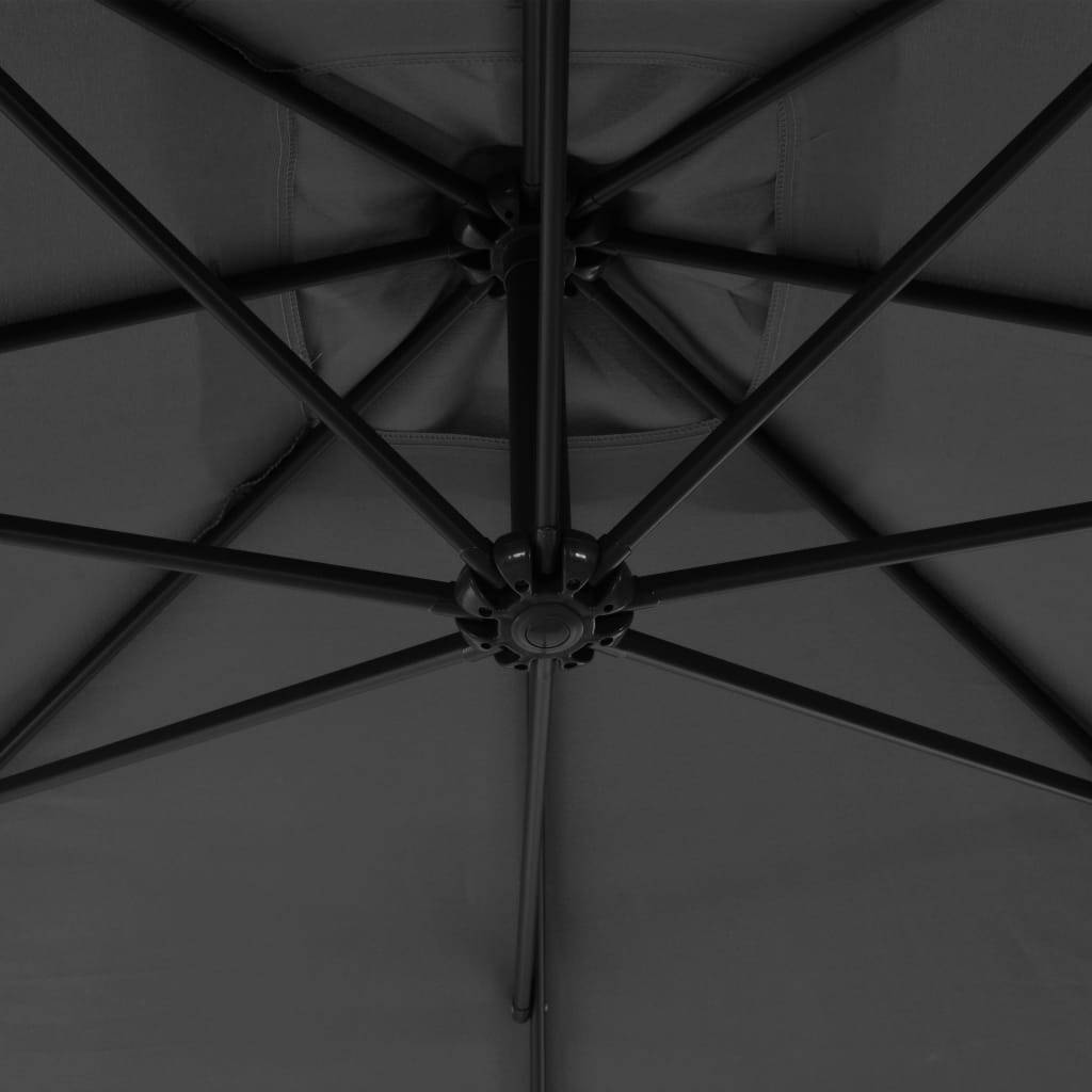 Helloshop26 - Parasol meuble de jardin en porte-à-faux avec poteau acier 300 cm anthracite - Imagen 6