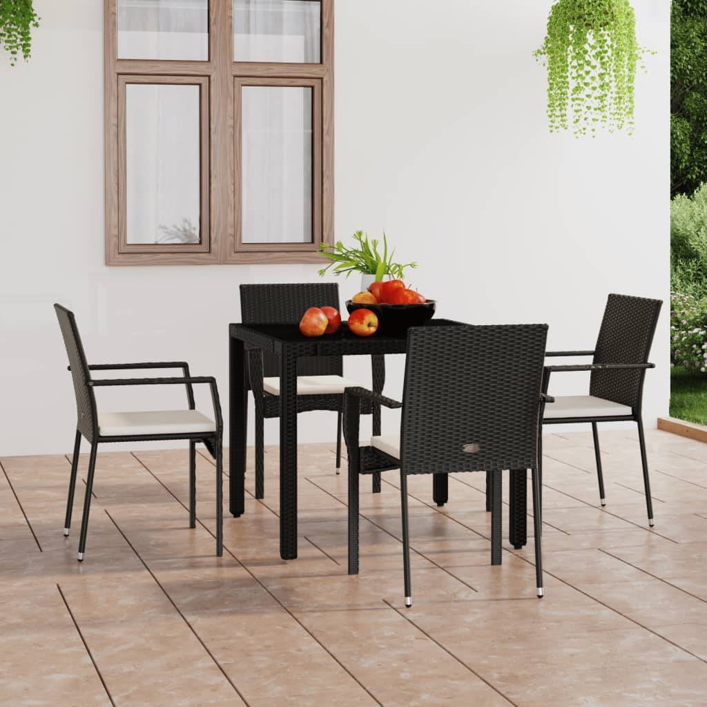 Chaise bois composite 4 places rotin noir  59 x 53,5 x 88 cm  - Prolenta premium  p3117.0 - Image 2