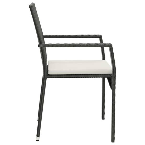 Chaise bois composite 4 places rotin noir 59 x 53,5 x 88 cm - Prolenta premium p3117.0 - Image 6