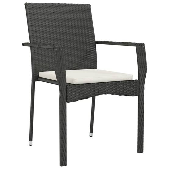 Chaise bois composite 4 places rotin noir 59 x 53,5 x 88 cm - Prolenta premium p3117.0 - Image 3