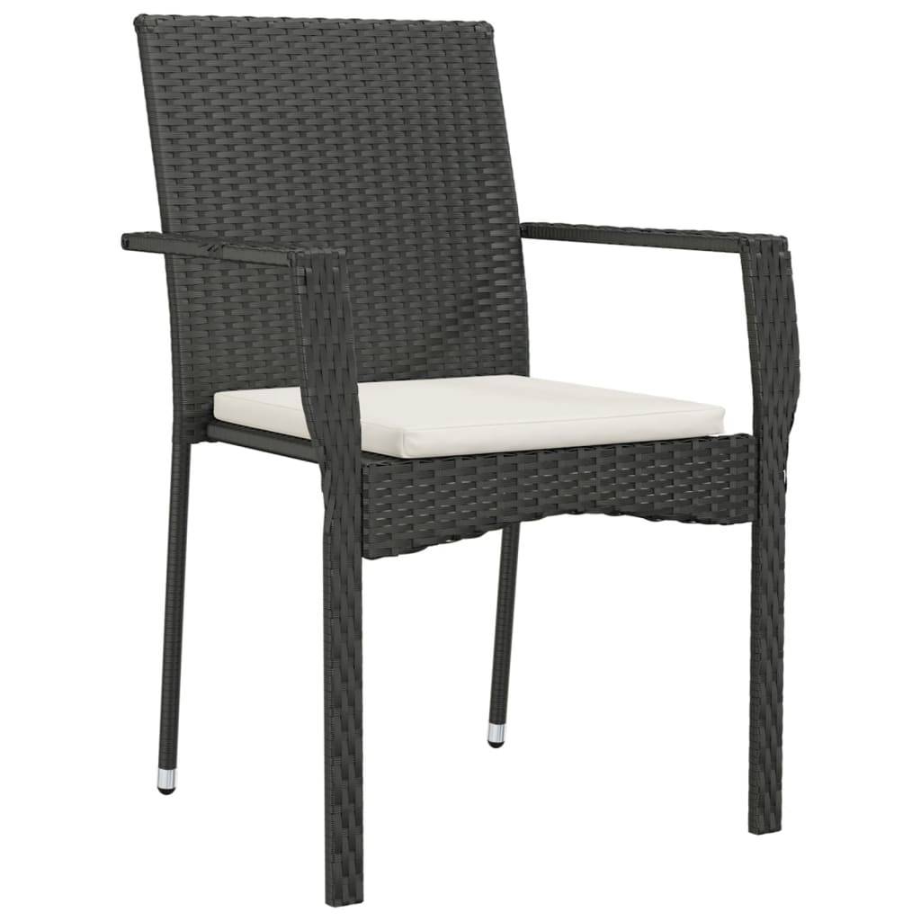 Chaise bois composite 4 places rotin noir  59 x 53,5 x 88 cm  - Prolenta premium  p3117.0 - Image 3