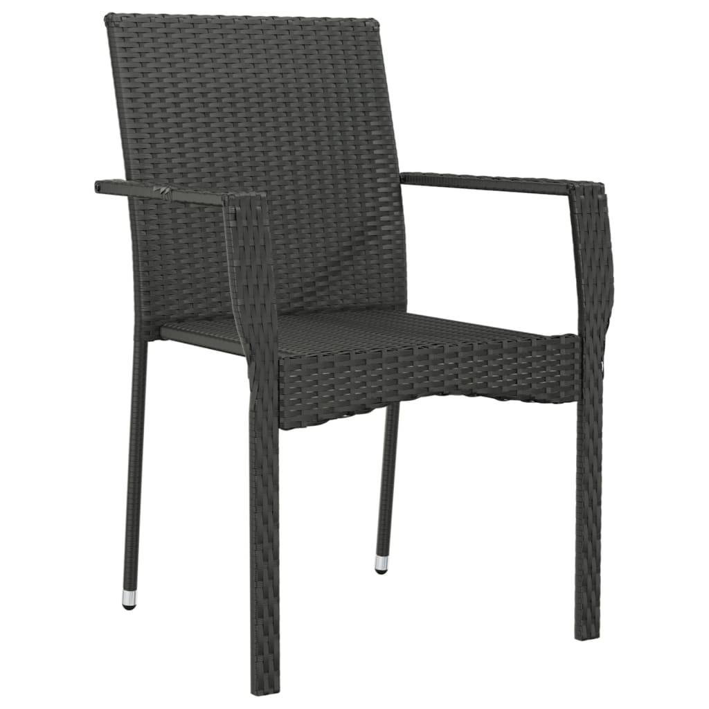 Chaise bois composite 4 places rotin noir  59 x 53,5 x 88 cm  - Prolenta premium  p3117.0 - Image 4