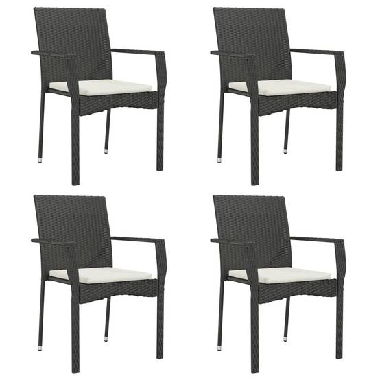 Chaise bois composite 4 places rotin noir 59 x 53,5 x 88 cm - Prolenta premium p3117.0 - Image 1