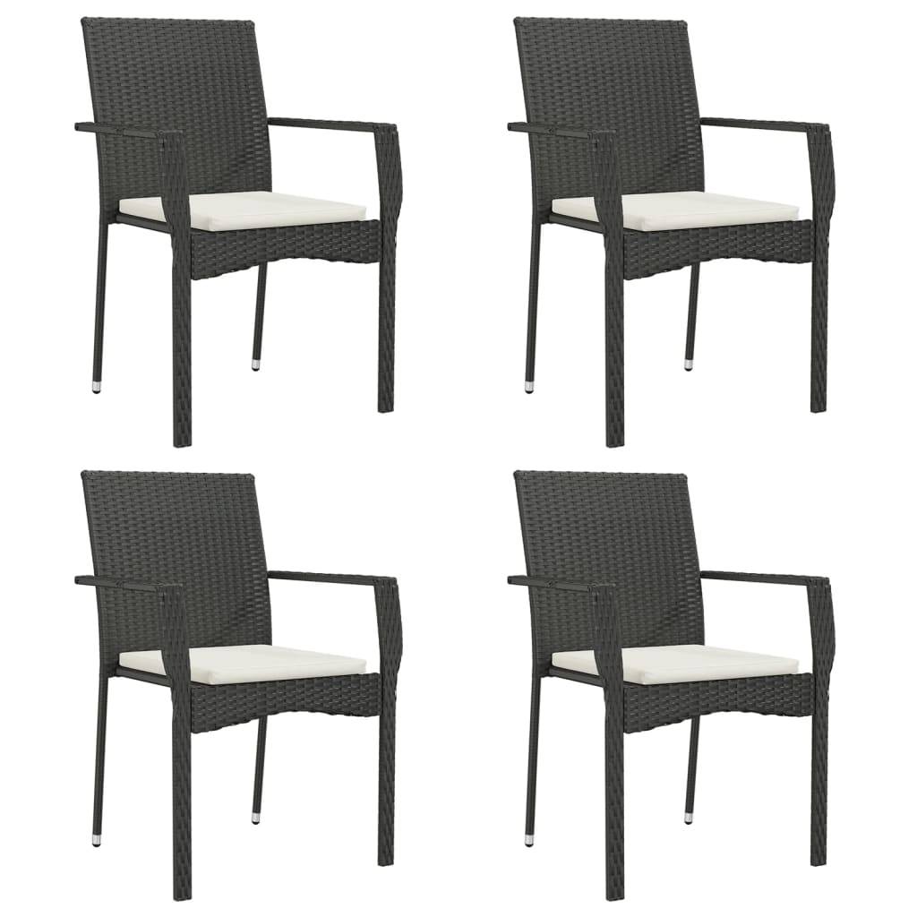 Chaise bois composite 4 places rotin noir  59 x 53,5 x 88 cm  - Prolenta premium  p3117.0