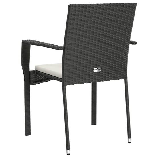 Chaise bois composite 4 places rotin noir 59 x 53,5 x 88 cm - Prolenta premium p3117.0 - Image 7
