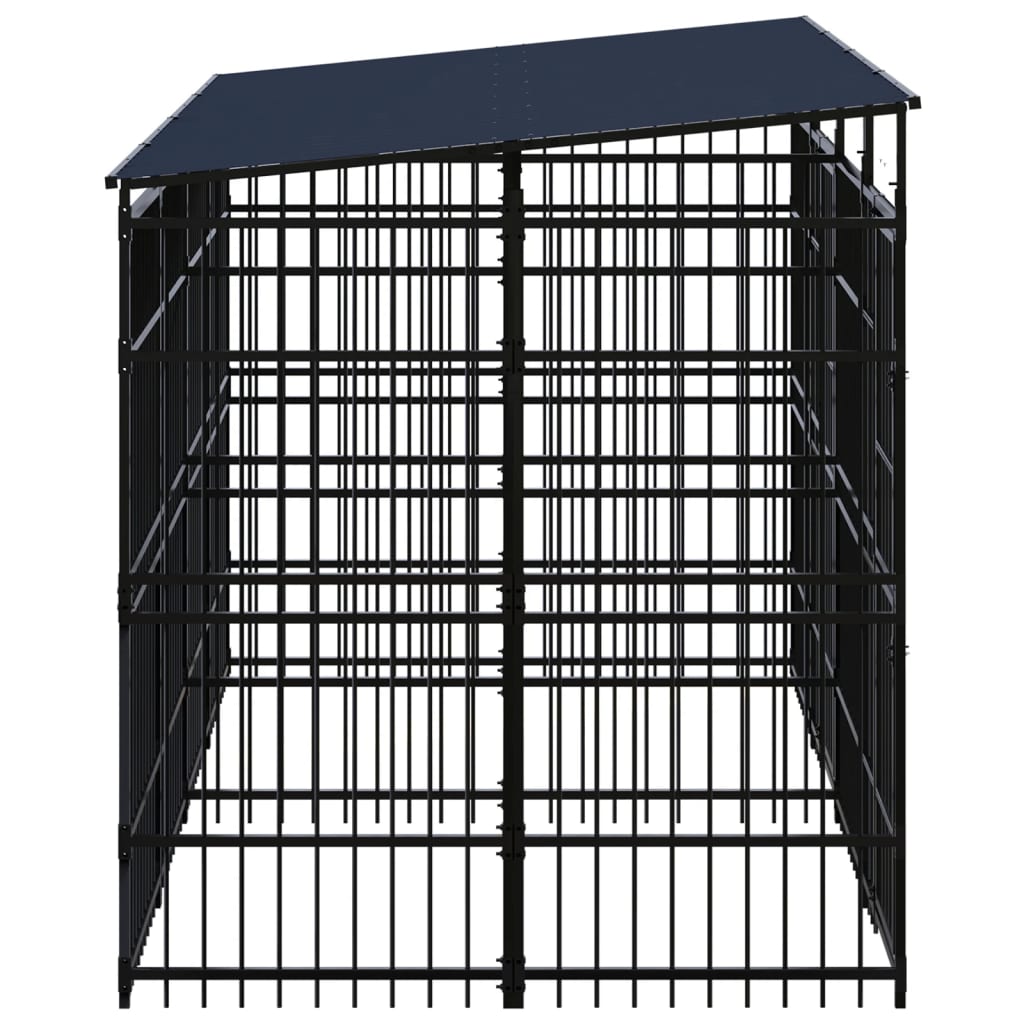 Vidaxl - Chenil d'extérieur avec toit pour chiens Acier 7,37 m² vidaXL 3098014 - Imagen 3