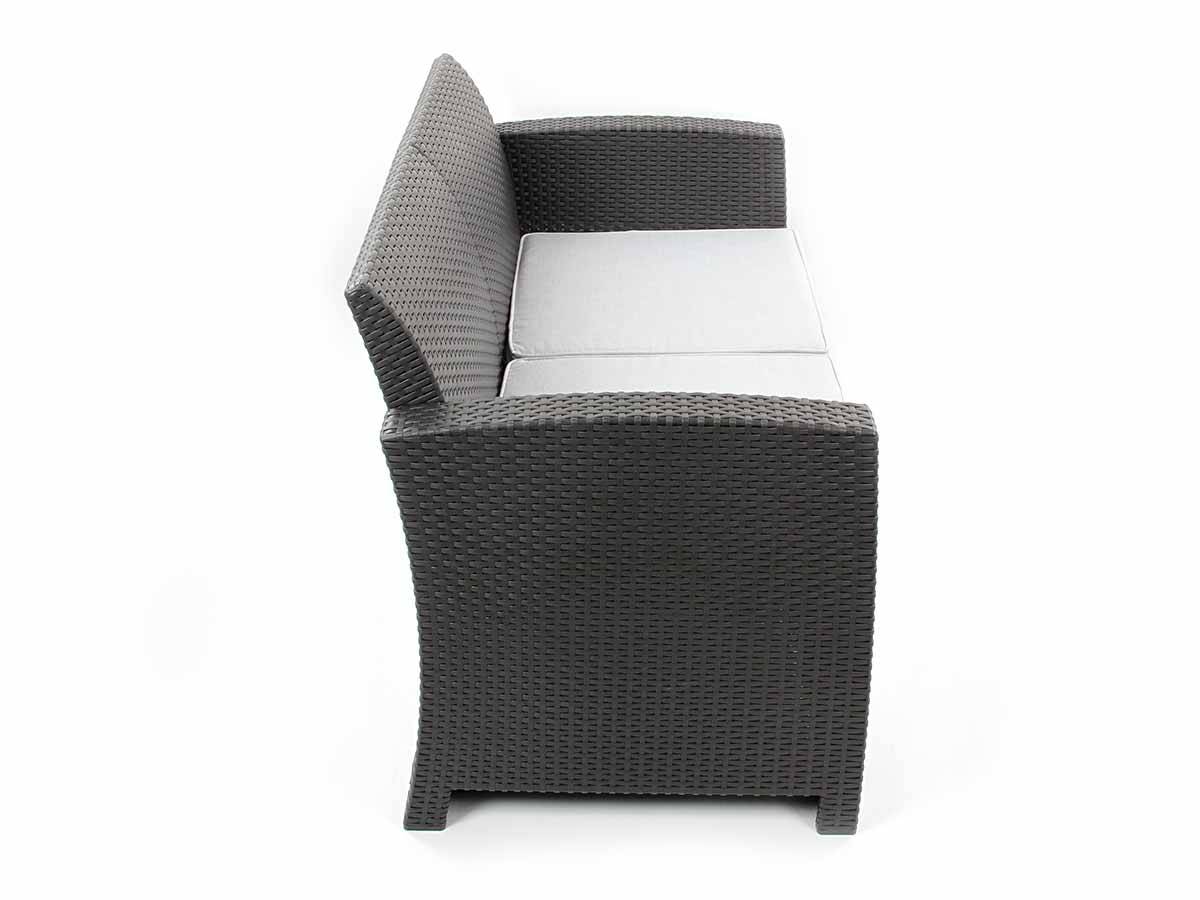 Jardideco - Salon de jardin en résine tressée Vinto 4 places Anthracite - Jardideco - Imagen 4