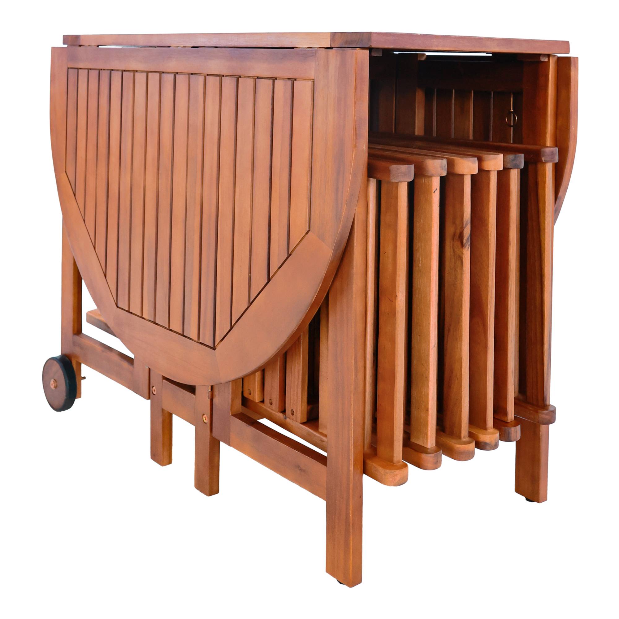 Ensemble de meubles de jardin 7 pièces Acerenza bois d'acacia naturel [en.casa] - Imagen 6
