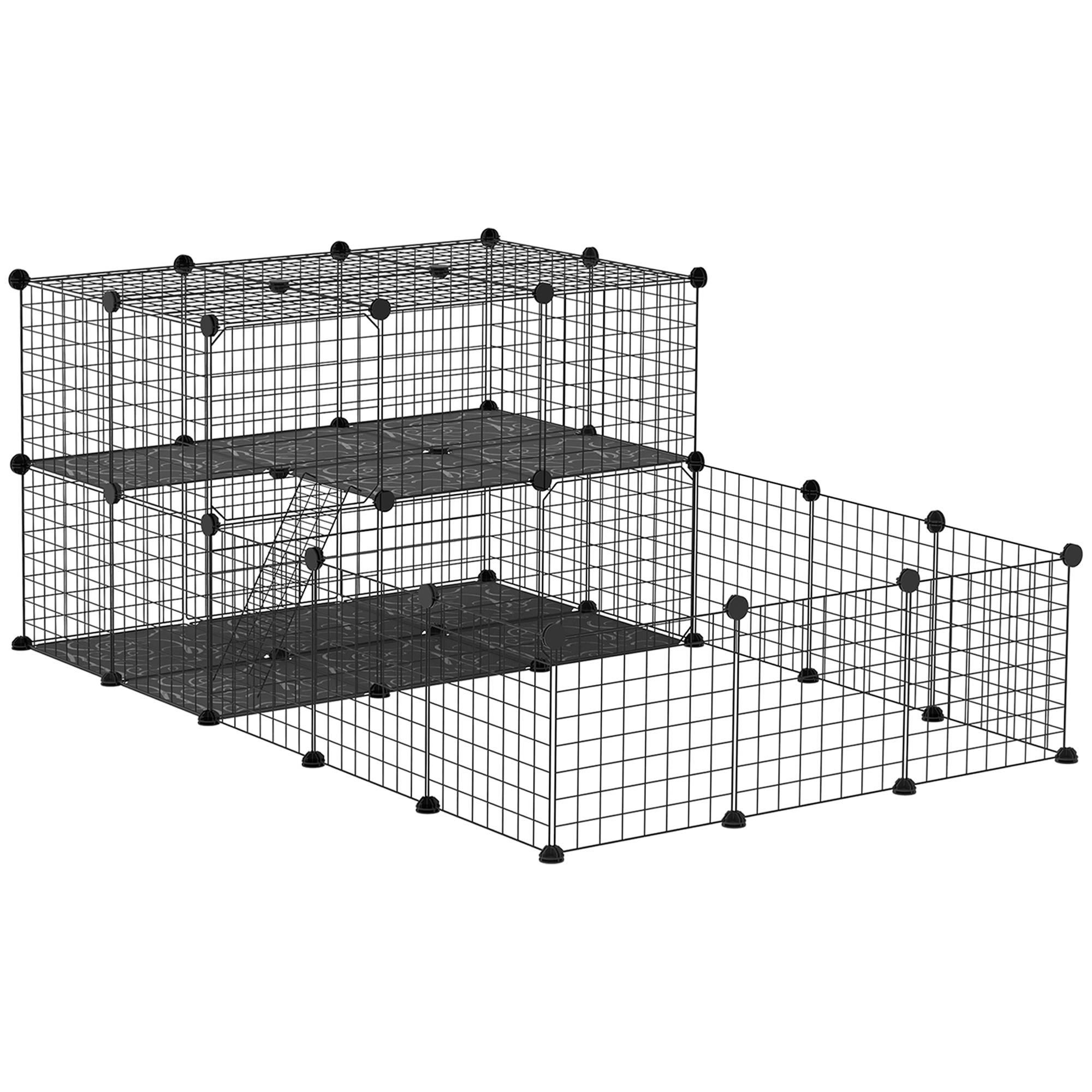 Enclos modulable métal noir 175 x 105 x 70 cm - PANGIVO - Image 1