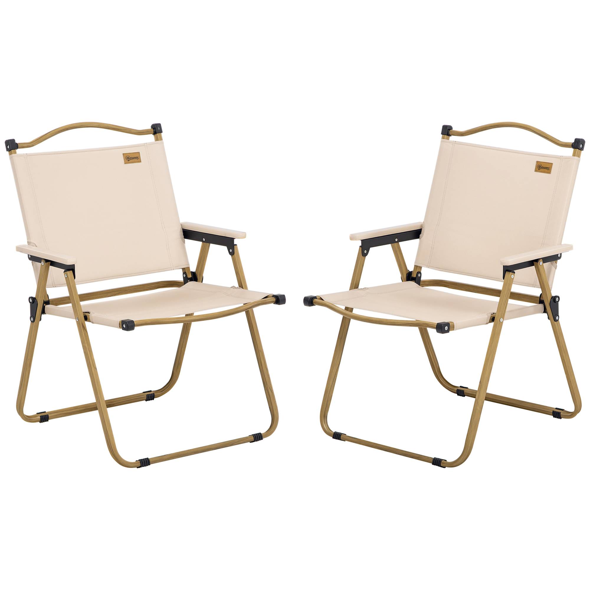 Lot de 2 chaises de camping pliantes acier kaki 54 x 59 x 78 cm - PANGIVO - Image 1
