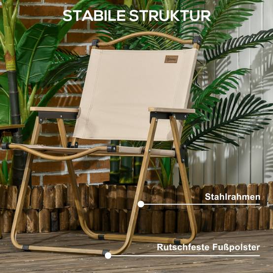 Lot de 2 chaises de camping pliantes acier kaki 54 x 59 x 78 cm - PANGIVO - Image 9