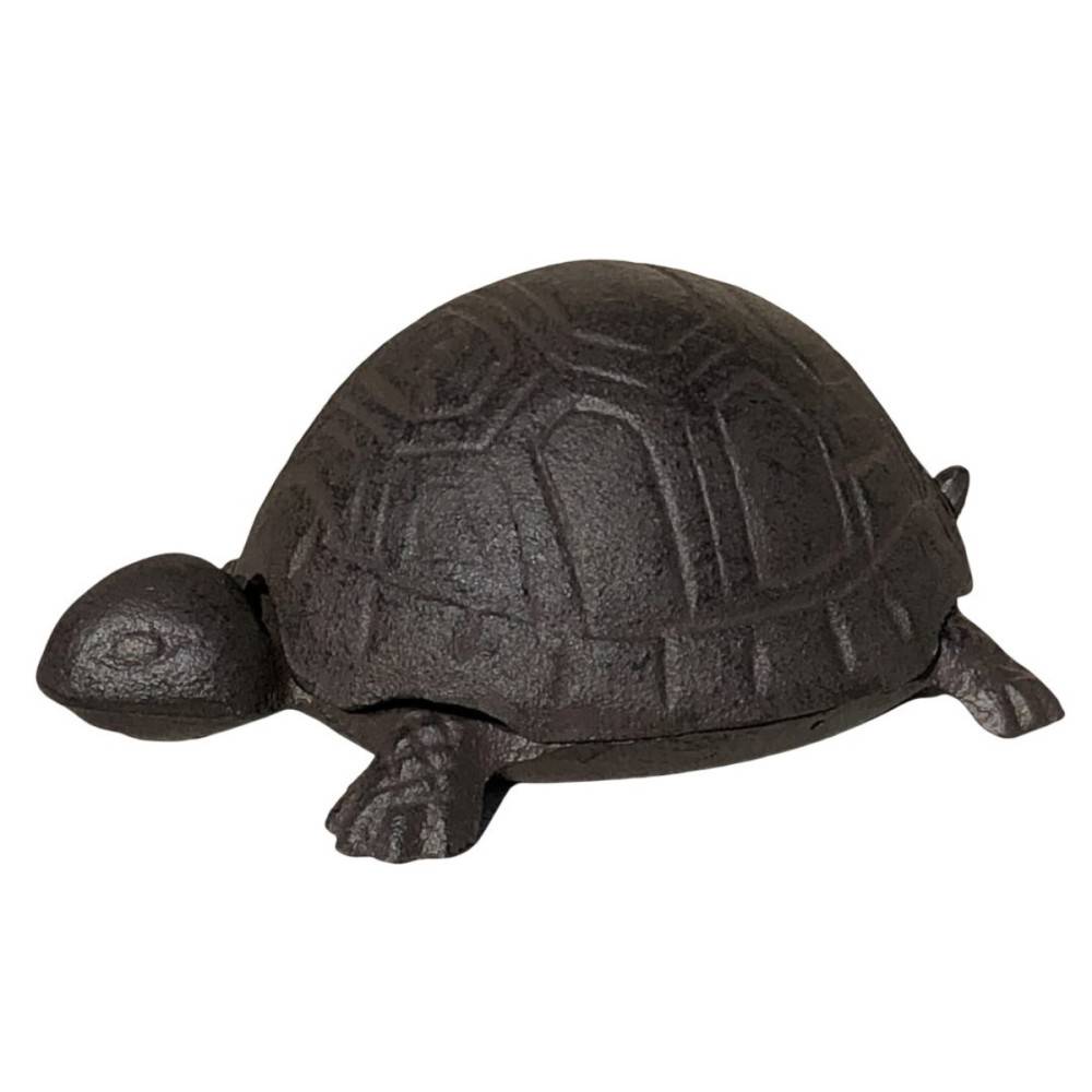 Chemin De Campagne - Tortue boîte clé clef cache clé clef extérieur fonte marron 14cm Chemin de campagne - Imagen 1