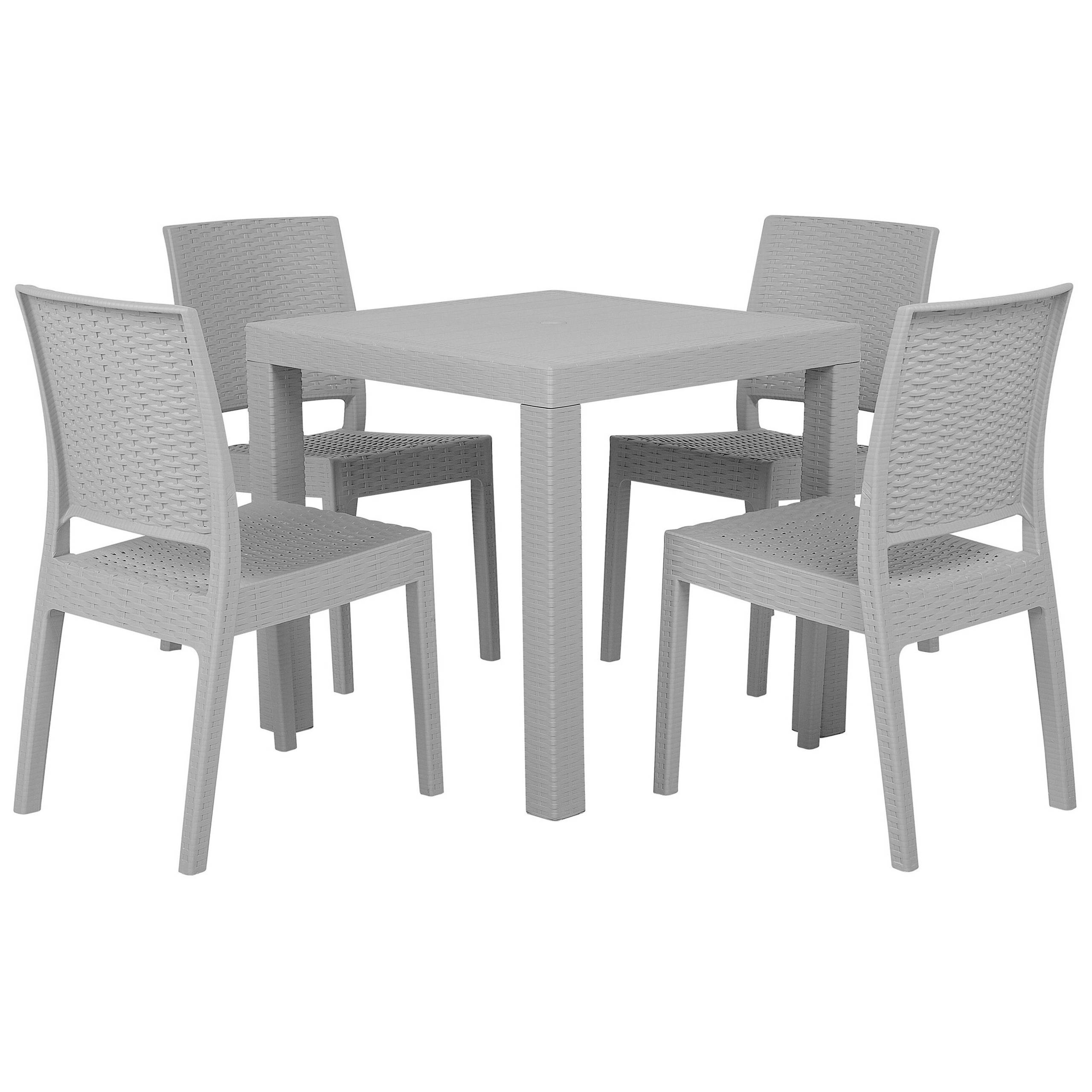 Beliani - Set de salle à manger, 4 Personnes Matière synthétique Gris clair FOSSANO - Beliani - Imagen 2