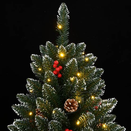 ComfortXL - Grand sapin de Noël artificiel enneigé 300 LED avec baies Vert 210 cm – ComfortXL Outdoor Living - Image 7