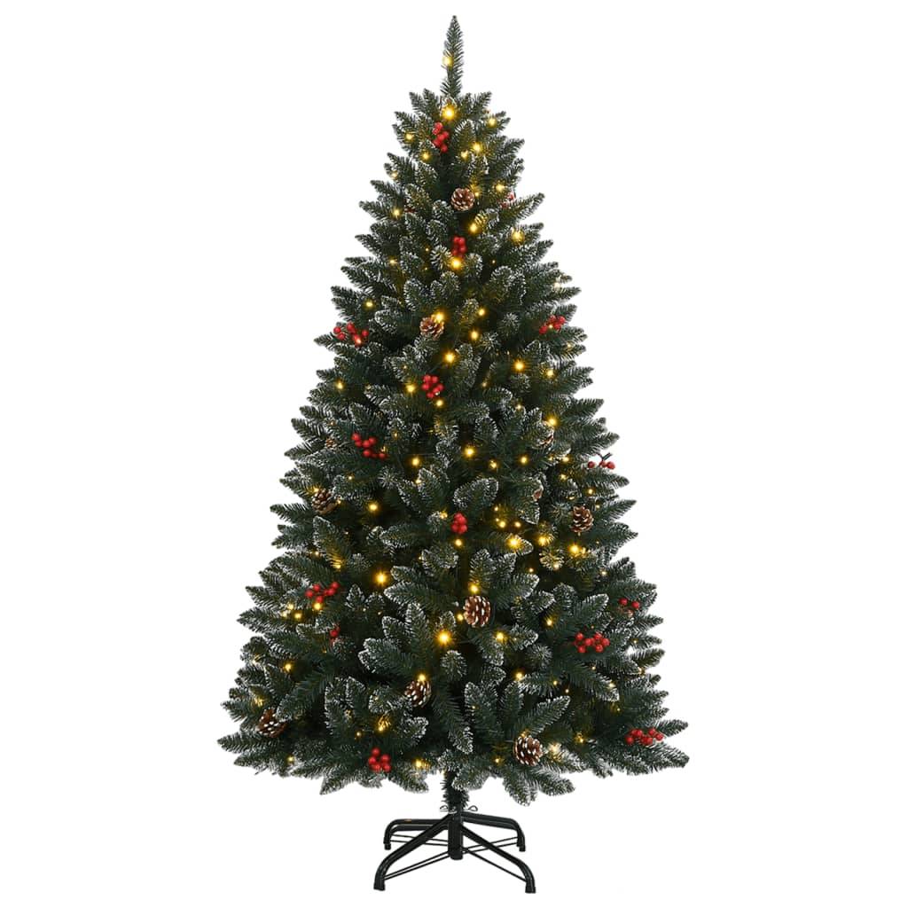ComfortXL - Grand sapin de Noël artificiel enneigé 300 LED avec baies Vert 210 cm – ComfortXL Outdoor Living - Image 2