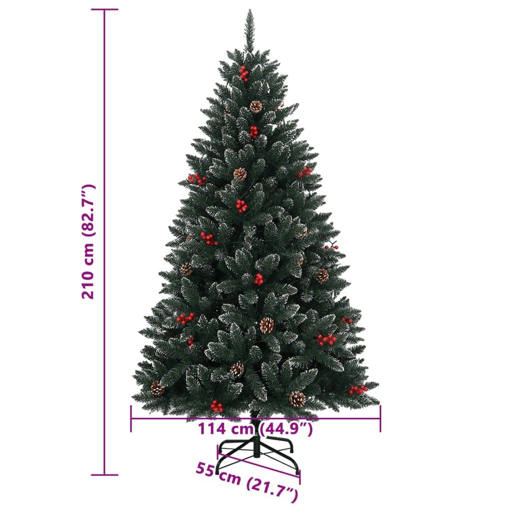 ComfortXL - Grand sapin de Noël artificiel enneigé 300 LED avec baies Vert 210 cm – ComfortXL Outdoor Living - Image 10