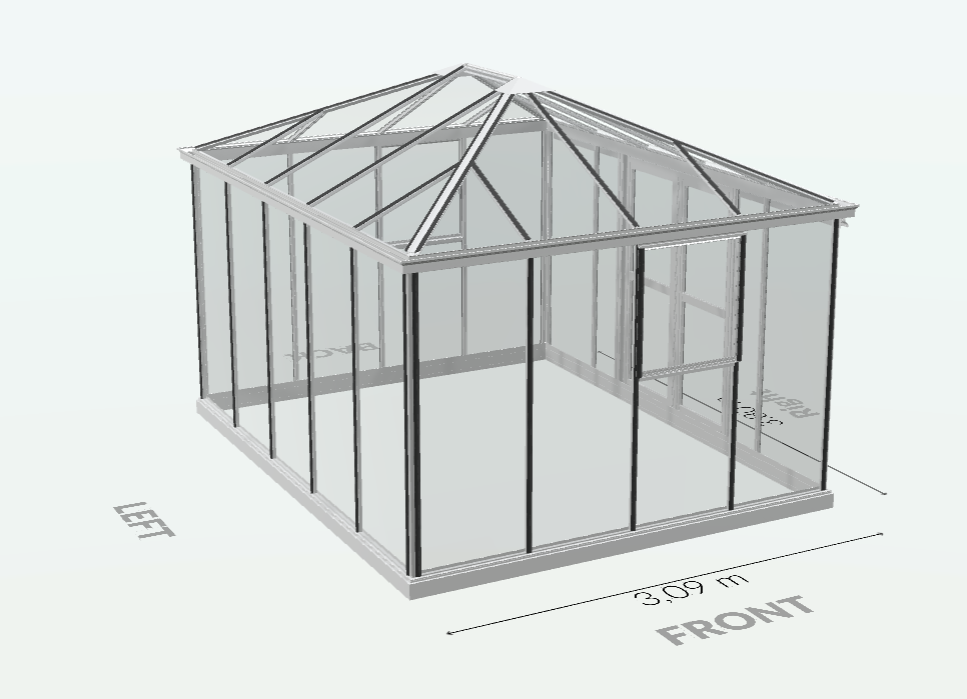 15m²  -  Serre en verre trempé - Euro Pyra Stretched - Alu - 15m² - ALUMINIUM - L'atelier Des Serres - Imagen 7